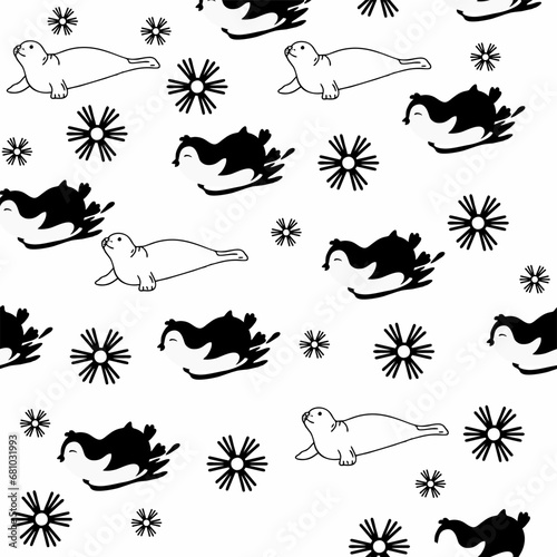 Cute animals winter pattern