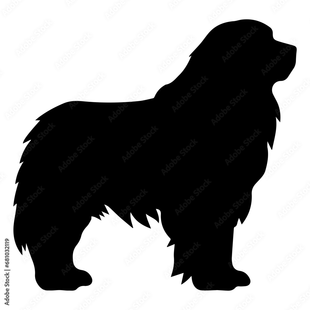 newfoundland Dog Vector Silhouette, Generative AI. newfoundland Dog Vector Silhouette, Generative AI.