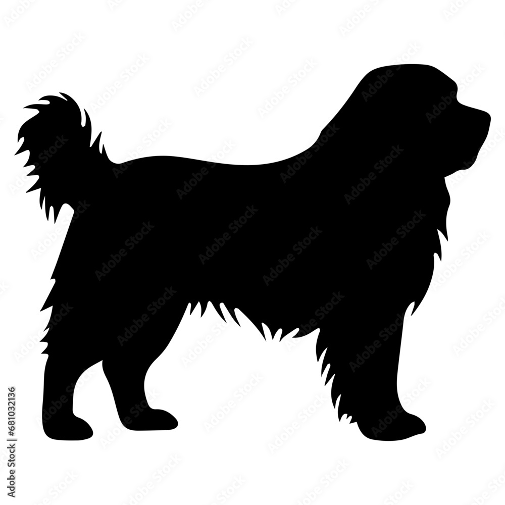 newfoundland Dog Vector Silhouette, Generative AI.