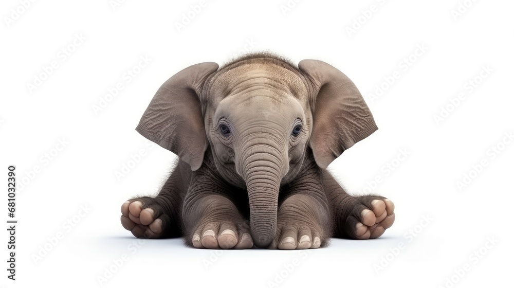 Image of newborn elephant sleepy isolated on white background. Image of newborn elephant sleepy isolated on white background.