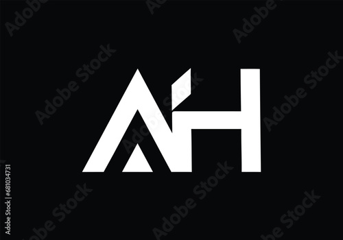 Initial monogram letter AH logo Design vector Template. AH Letter Logo Design. 