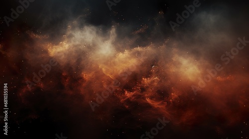 Translucent fire flames and sparks with horizontal repetition on transparent background. For used on dark illustrations. photo