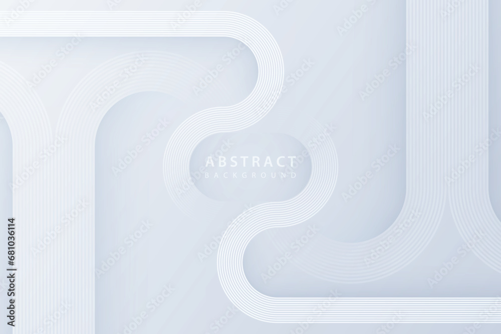 gray abstract background with futuristic smooth curved line shapes and shadows vector eps10