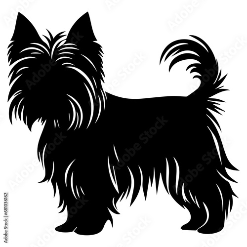 Yorkshire Terrier Dog Vector Silhouette, Generative AI.
