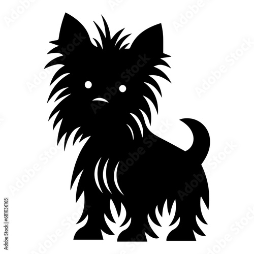 Yorkshire Terrier Dog Vector Silhouette  Generative AI.