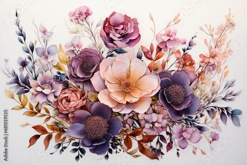 3d drawing of flowers in delicate colors, wallpaper backgrounds