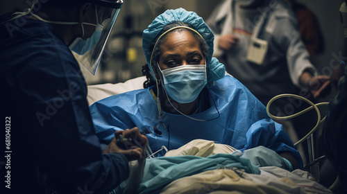 A Picture Story of Hardworking Doctors and Nurses During the Pandemic, Taking Care of Patients with Watchful Eyes, Kindness, and the Safety of Mask photo