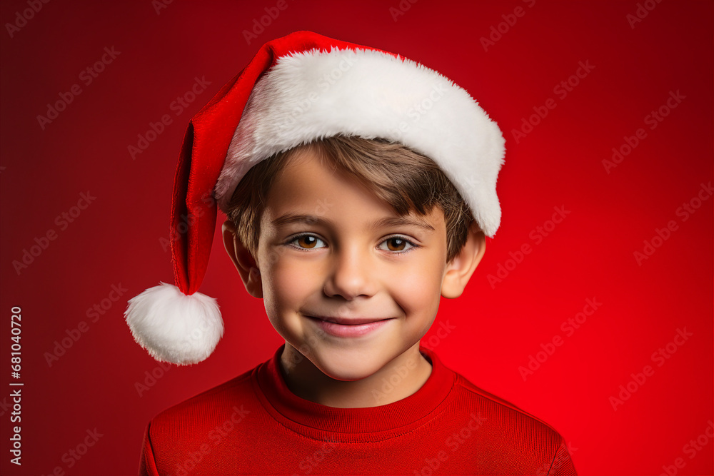 Generative AI portrait of small funny child wearing carnival x-mas costume over background Generative AI portrait of small funny child wearing carnival x-mas costume over background