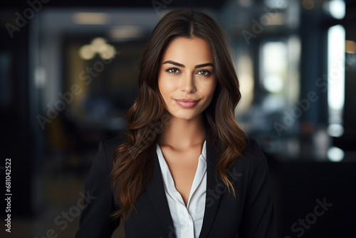 Generative AI picture portrait of amazing gorgeous office worker young woman