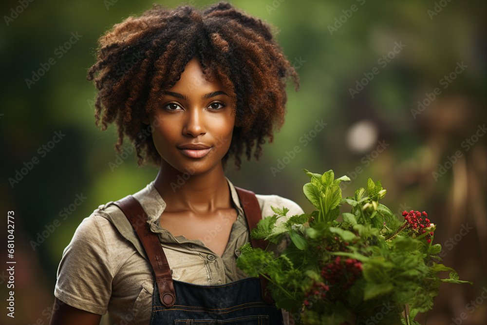 Generative AI picture of young person close with nature outdoors autumn working at farm garden Generative AI picture of young person close with nature outdoors autumn working at farm garden