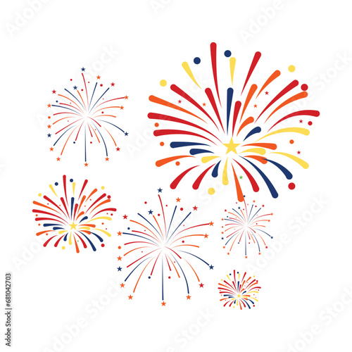 Celebratory fireworks concept icon design stock illustration