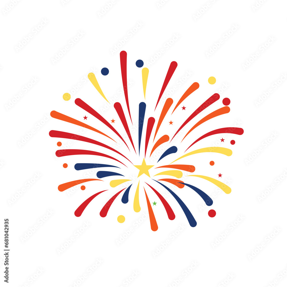 Celebratory fireworks concept icon design stock illustration