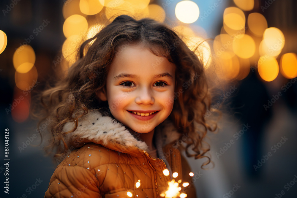 Picture generative ai image of charming girl enjoying new year season at decorated home