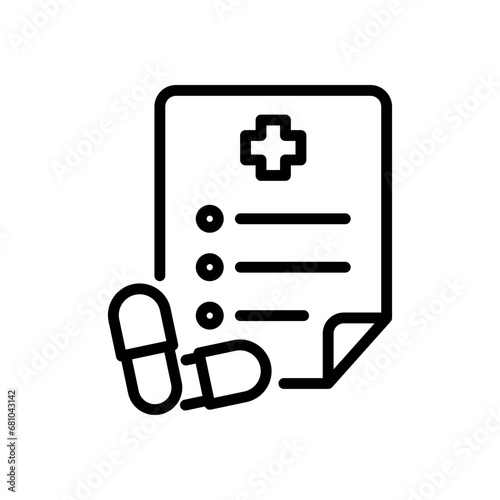 medicine prescription icon in line style