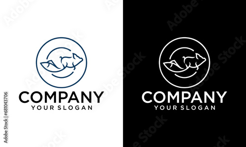 Pet logo , Pet care logo with dog, cat and fish icons