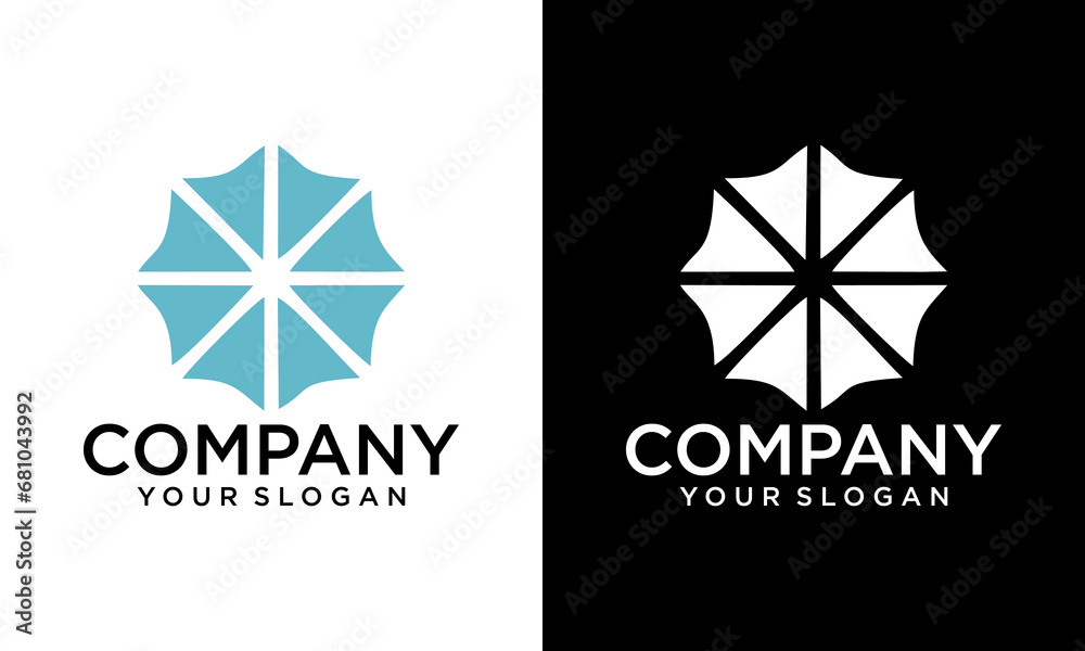 Umbrela logo design vector template