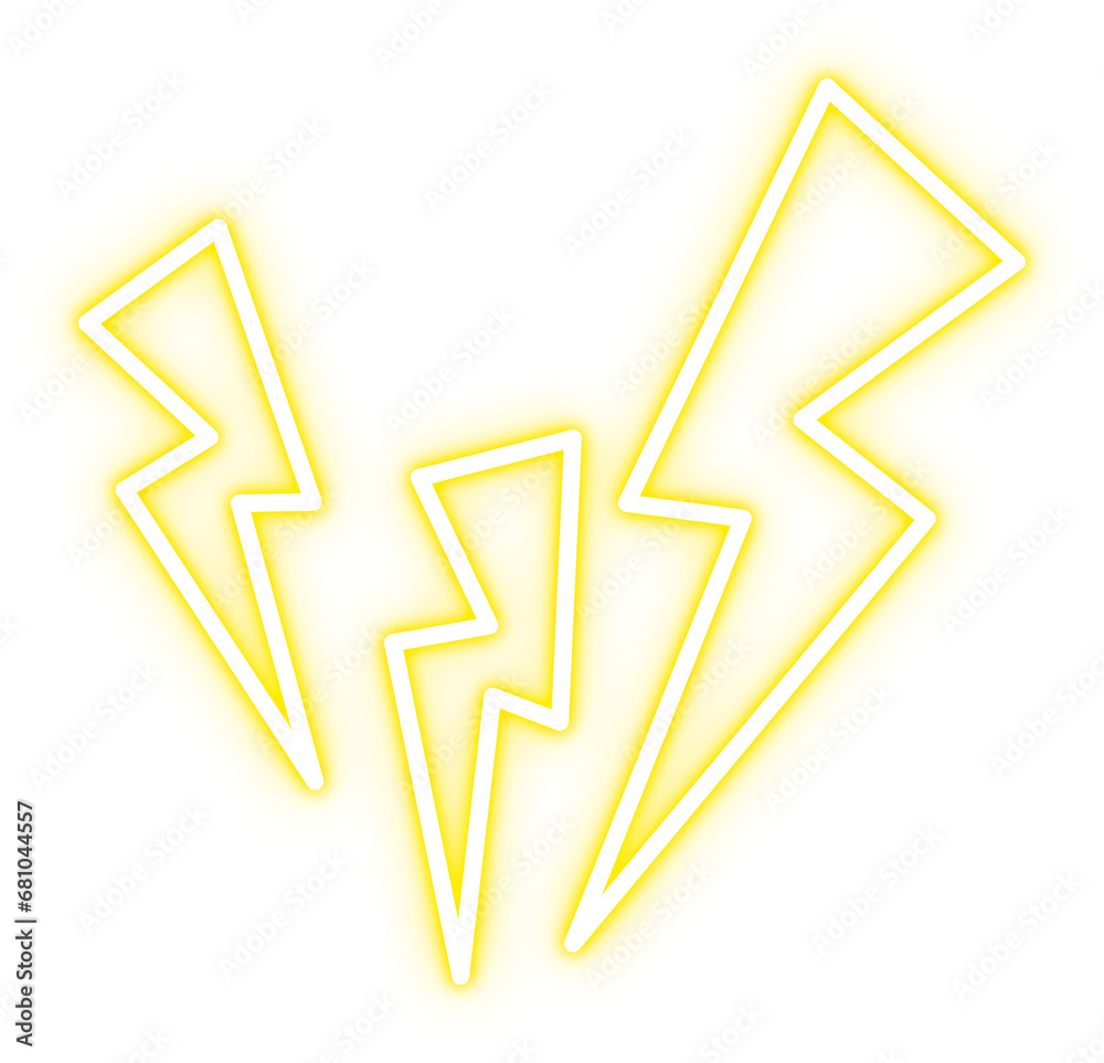 Neon Lightning Illustration Design Isolated Background Neon Lightning Illustration Design Isolated Background