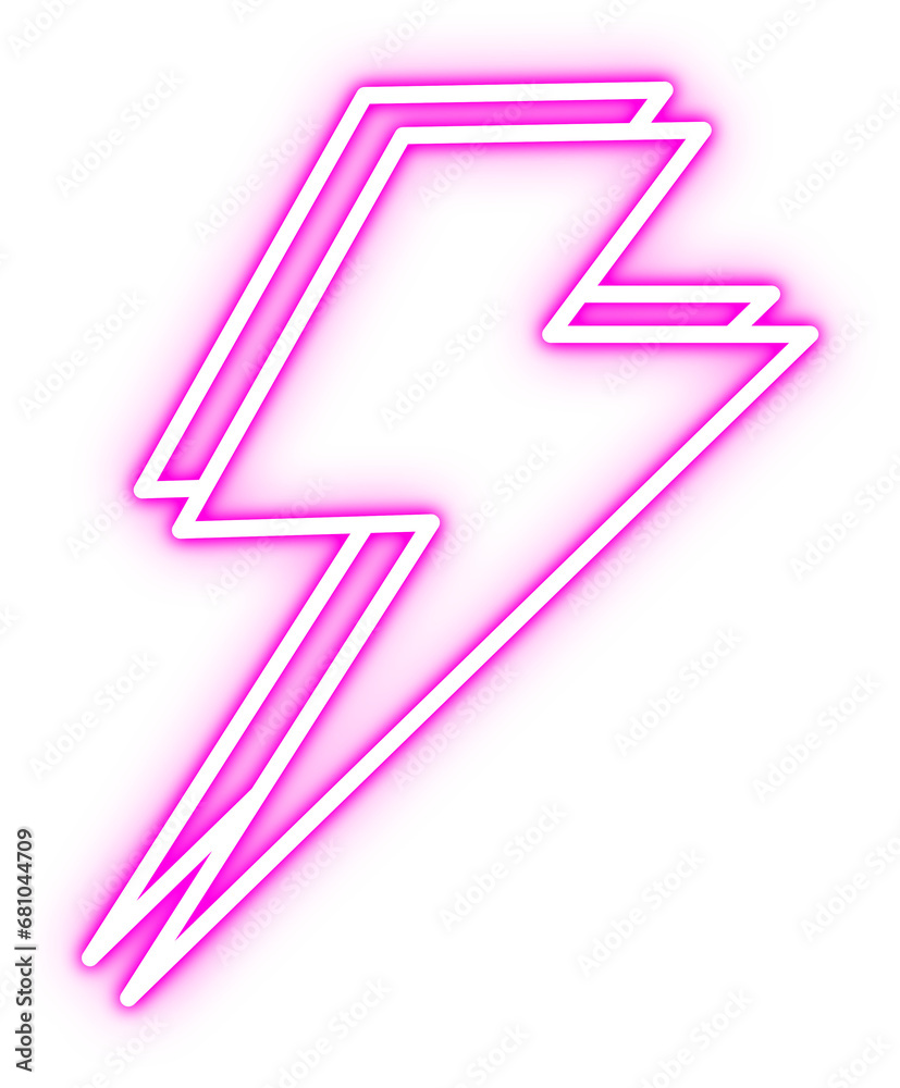 Neon Lightning Illustration Design Isolated Background Neon Lightning Illustration Design Isolated Background