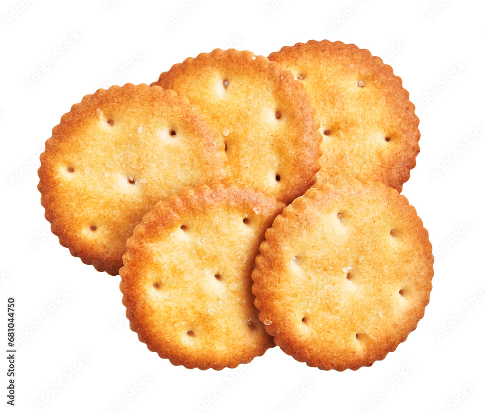 Delicious group of salty biscuits over isolated white background Delicious group of salty biscuits over isolated white background
