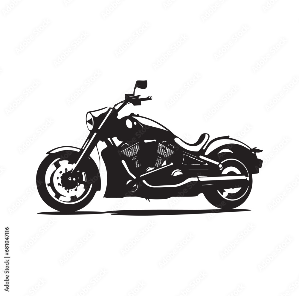 motorcycle sport silhouettes Vector On White Background.