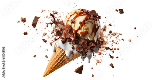 Delicious ice cream explosion, cut out