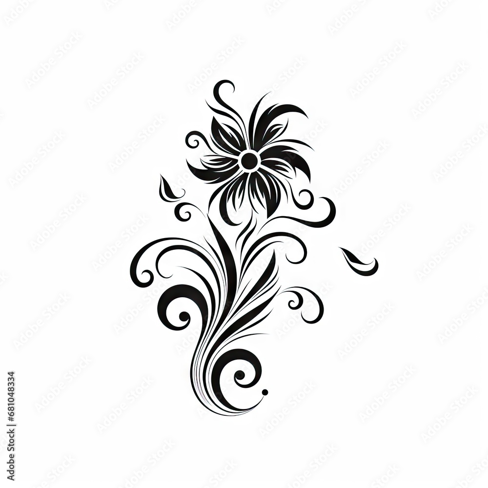 Abstract flowers with leaves AI generative illustration Abstract flowers with leaves AI generative illustration