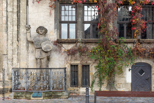 Roland statue in front of the town hall in Quedlinburg, Saxony-Anhalt, Germany photo