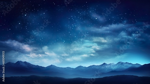 Night sky - Universe filled with stars  nebula and galaxy seen in forest