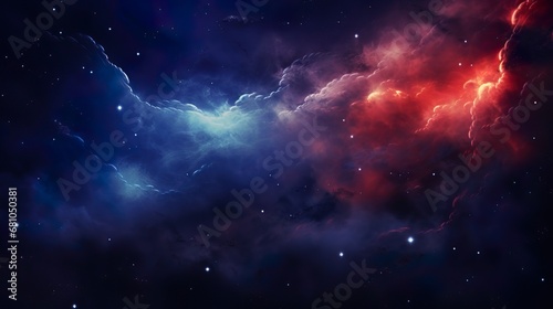 Universe of neon colors. Colorful universe with colors merging. Stars  nebulae  star dust  smoke... Creative  magical and high quality universe.