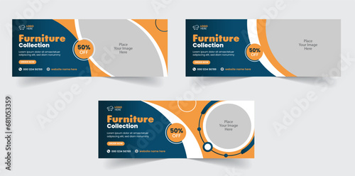 Modern Furniture Sale Facebook cover Template or Social Media Furniture Web Banner Design