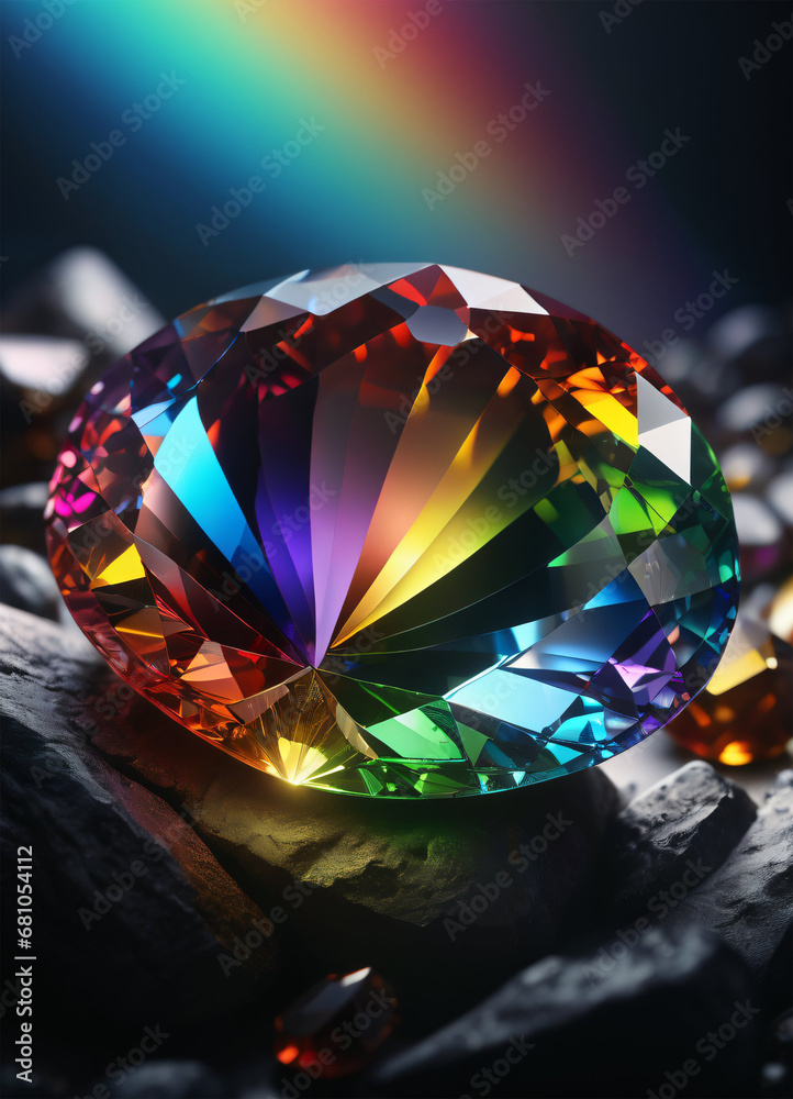 Rainbow holographic crystal gem Rainbow holographic crystal gem