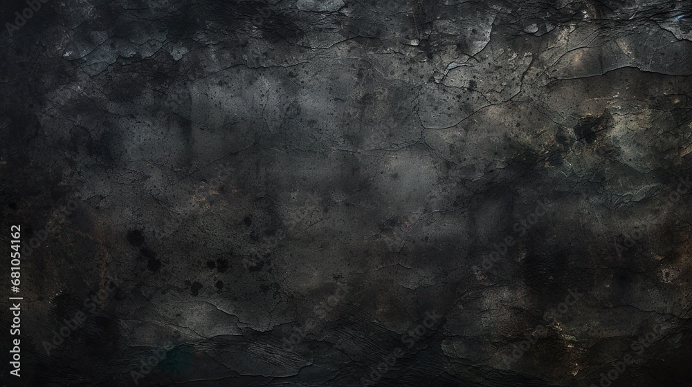 Black colored, smudged grunge, gravel or road like textured blank empty vector backgrounds