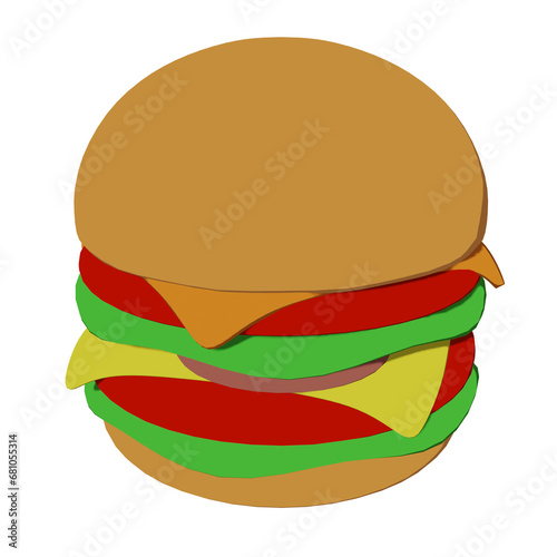 Fototapeta Naklejka Na Ścianę i Meble -  Hamburger Illustration