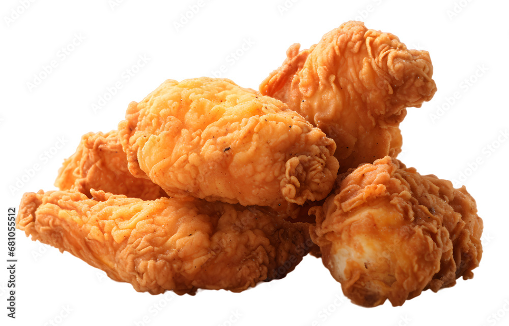 Fried chicken pieces isolated on transparent background Fried chicken pieces isolated on transparent background