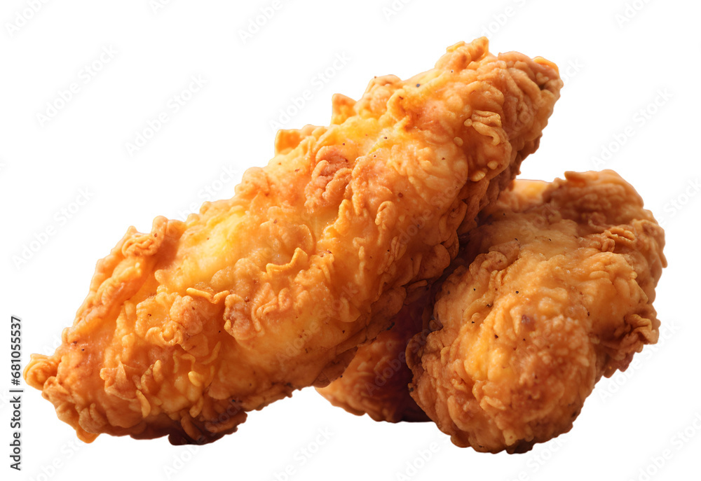 Fried chicken pieces isolated on transparent background Fried chicken pieces isolated on transparent background