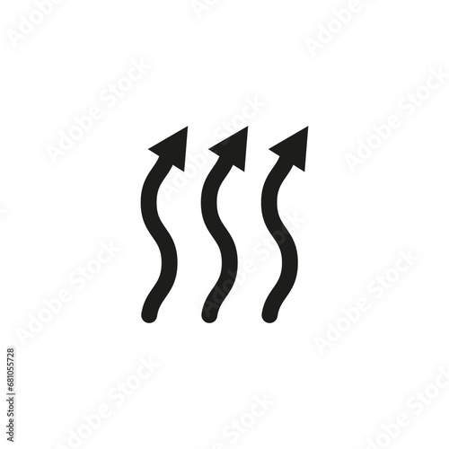 Winding wavy curved arrows. Vector illustration.