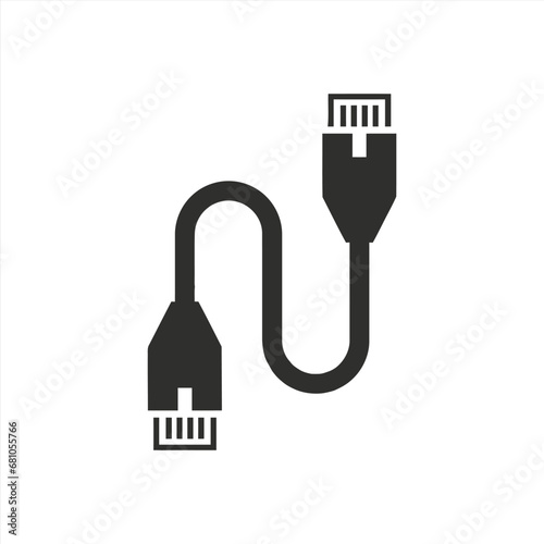 Looping cable with USB and Micro-USB connectors icon