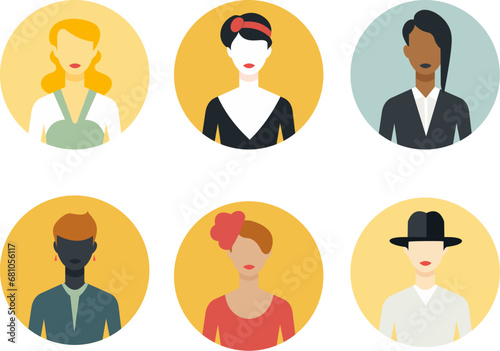 Six female avatars