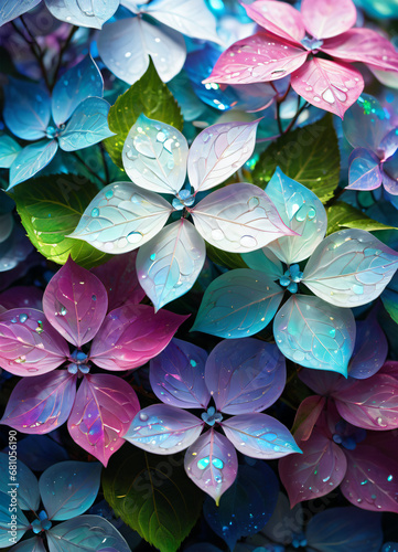 Hydrangea holographic flowers