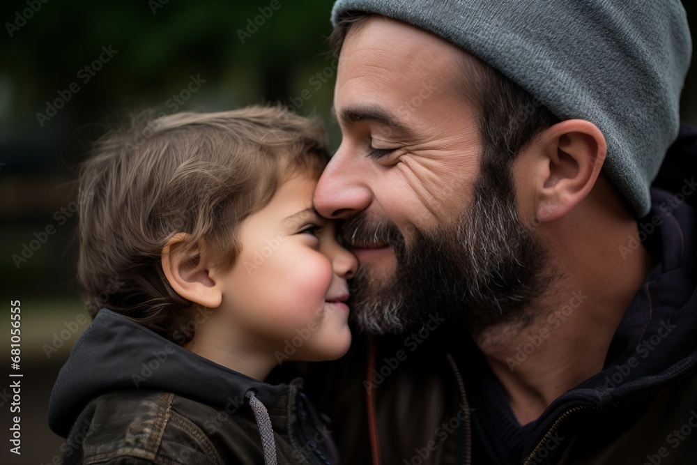 Vínculo inquebrantable: Primer plano de amor y complicidad entre padre e hijo. Dia del Padre. Vínculo inquebrantable: Primer plano de amor y complicidad entre padre e hijo. Dia del Padre.