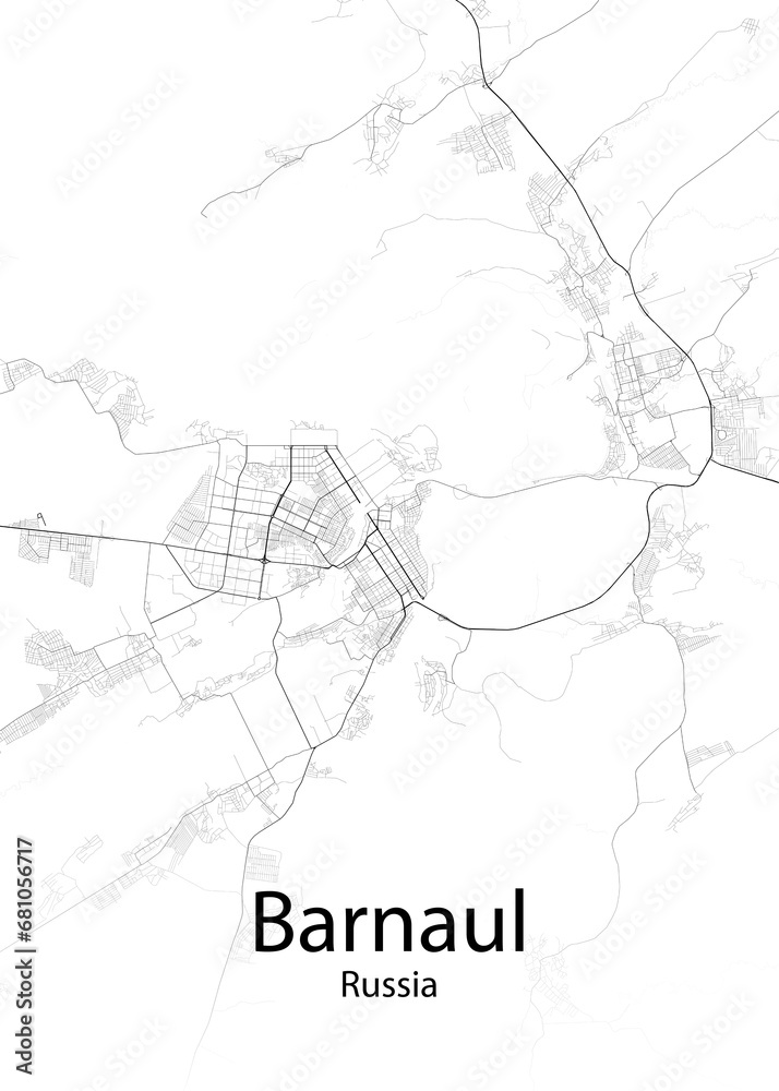 Barnaul Russia minimalist map