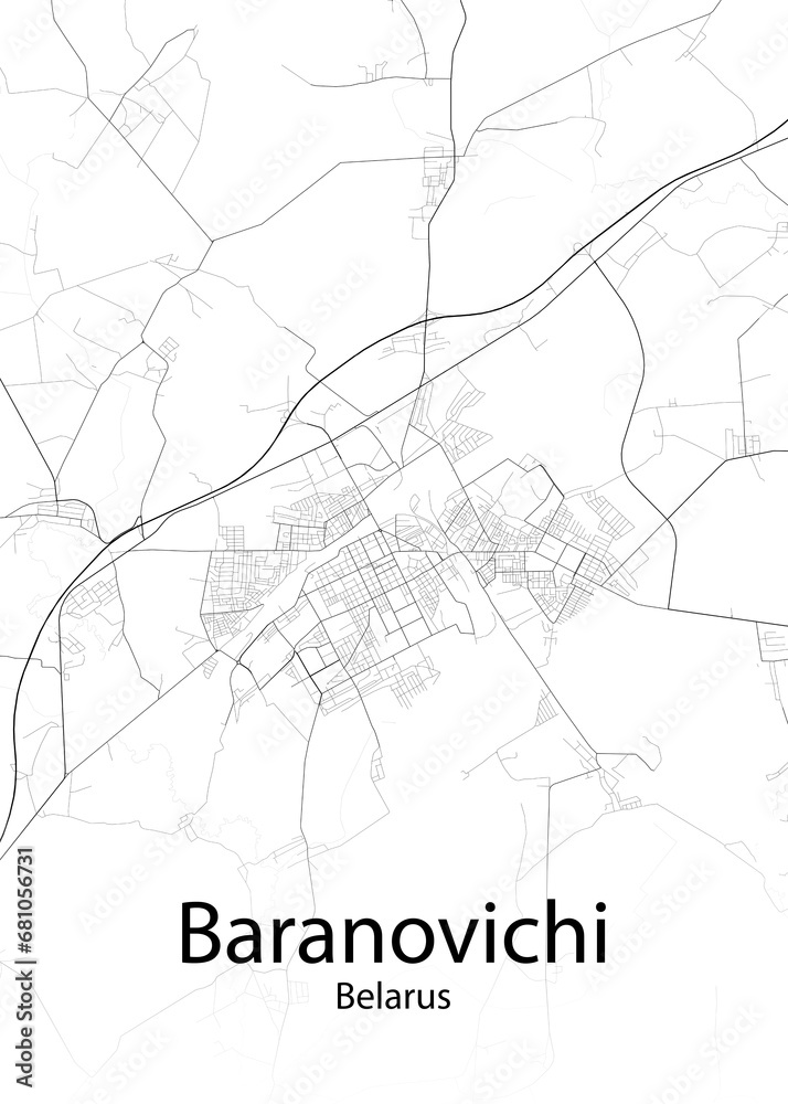 Baranovichi Belarus minimalist map