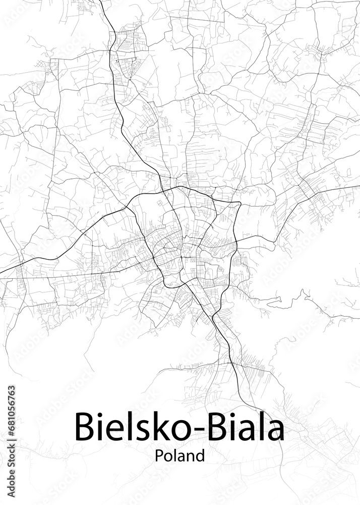 Bielsko-Biala Poland minimalist map