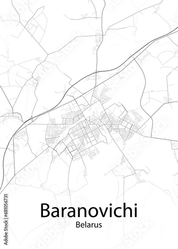 Baranovichi Belarus minimalist map