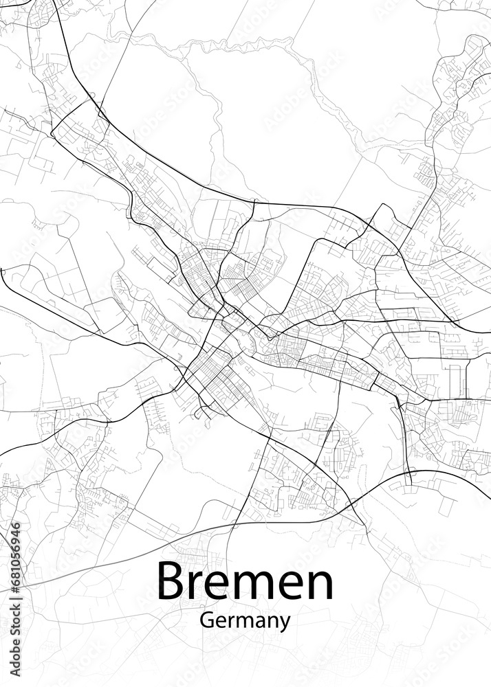 Bremen Germany minimalist map