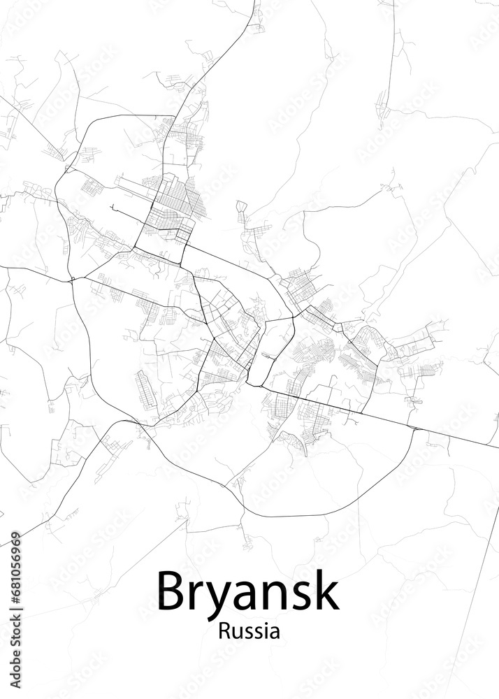 Bryansk Russia minimalist map