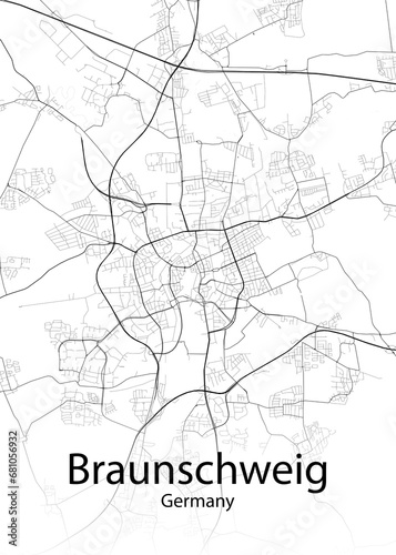Braunschweig Germany minimalist map