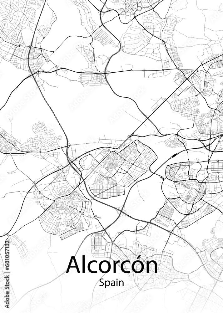 Alcorcon Spain minimalist map