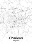 Charleroi Belgium minimalist map