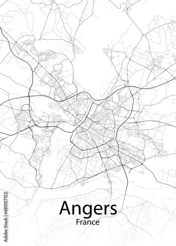 Angers France minimalist map